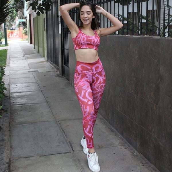 conjunto leggings para mujer con top diseño crazy marca greenfit